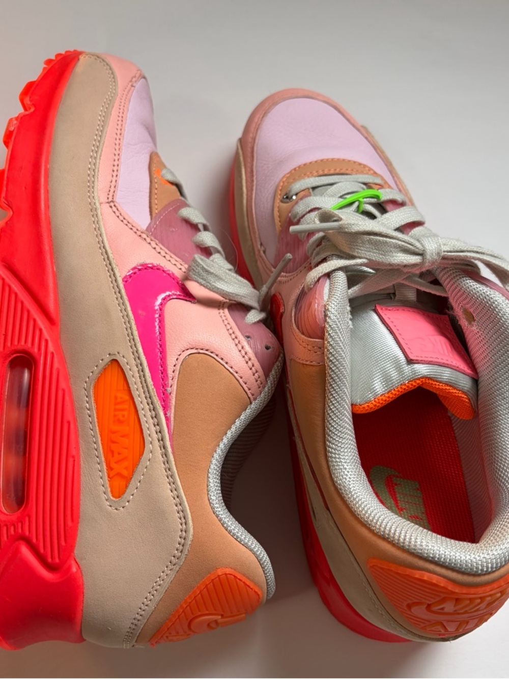 Nike Air Max 90 Platinum Crimson Running Sneakers 11